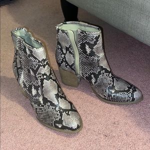 Snakeskin Patterned Booties